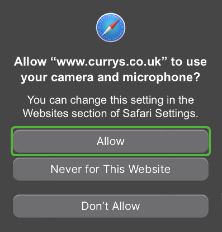 Permissions Screen